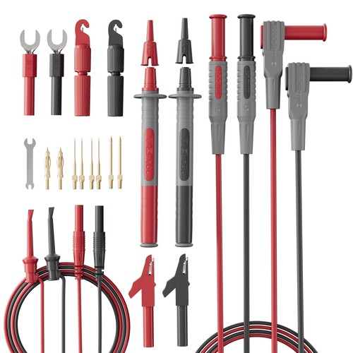 25-Piece Silicone Multimeter Test Lead & Back Probe Kit - Premium Modular Volt